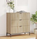 VidaXL Dressoir met lade Sonoma eiken 79.5 x 33 x 82 cm Bewerkt hout