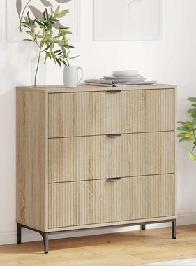 VidaXL Dressoir met lade Sonoma eiken 79.5 x 33 x 82 cm Bewerkt hout