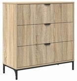 VidaXL Dressoir met lade Sonoma eiken 79.5 x 33 x 82 cm Bewerkt hout