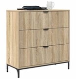 VidaXL Dressoir met lade Sonoma eiken 79.5 x 33 x 82 cm Bewerkt hout
