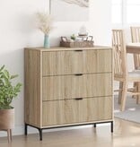 VidaXL Dressoir met lade Sonoma eiken 79.5 x 33 x 82 cm Bewerkt hout