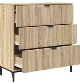 VidaXL Dressoir met lade Sonoma eiken 79.5 x 33 x 82 cm Bewerkt hout