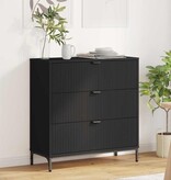 VidaXL Dressoir met lade Zwart 79.5 x 33 x 82 cm Bewerkt hout