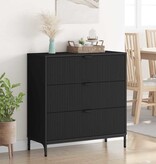 VidaXL Dressoir met lade Zwart 79.5 x 33 x 82 cm Bewerkt hout