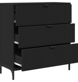 VidaXL Dressoir met lade Zwart 79.5 x 33 x 82 cm Bewerkt hout