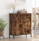 VidaXL Dressoir Gerookt eiken 69.5 x 33 x 82 cm Bewerkt hout