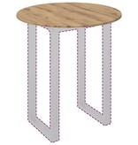 VidaXL Tafelblad artisanaal eikenkleurig 70 x 70 x 1.5 cm Bewerkt hout