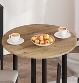 VidaXL Tafelblad artisanaal eikenkleurig 70 x 70 x 1.5 cm Bewerkt hout