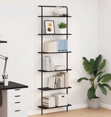 VidaXL Boekenkast Zwart eiken 60 x 24 x 203 cm Bewerkt hout