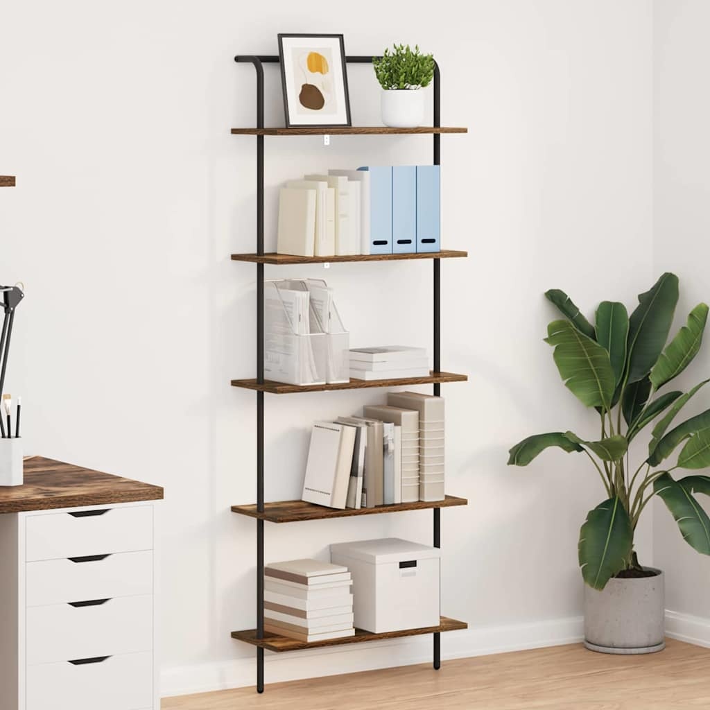 VidaXL Boekenkast Gerookt eiken 60 x 24 x 168 cm Bewerkt hout