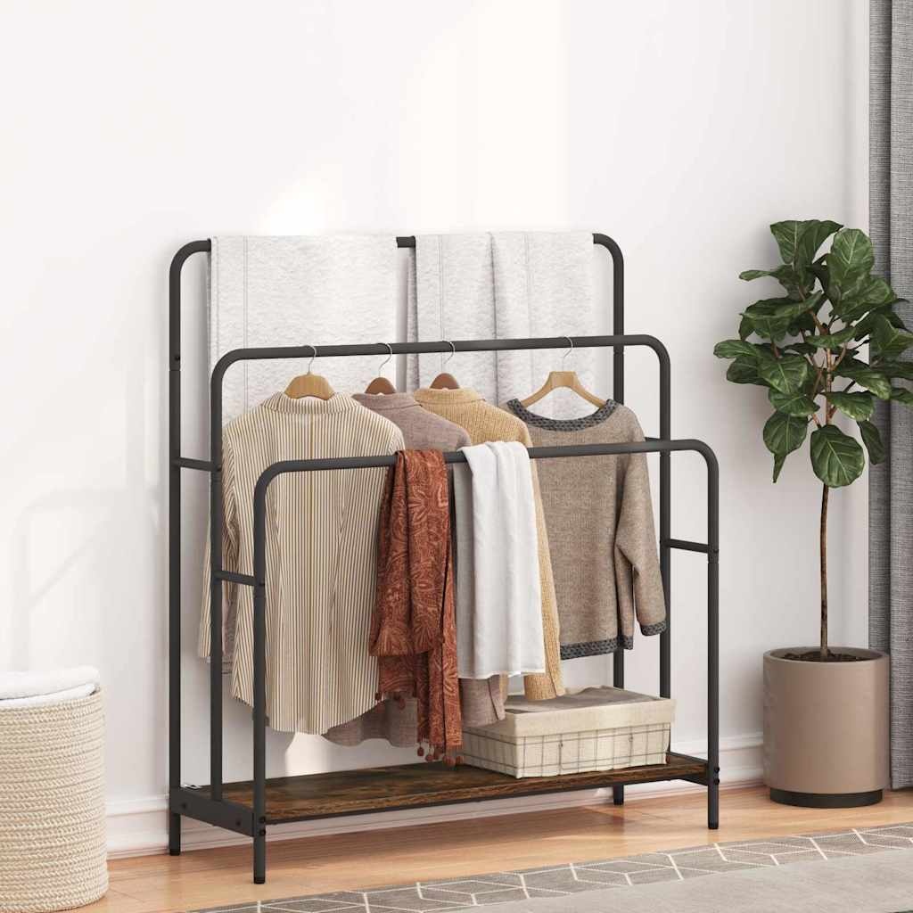 VidaXL Kledingrek Gerookt eiken 90 x 30 x 100,5 cm Bewerkt hout