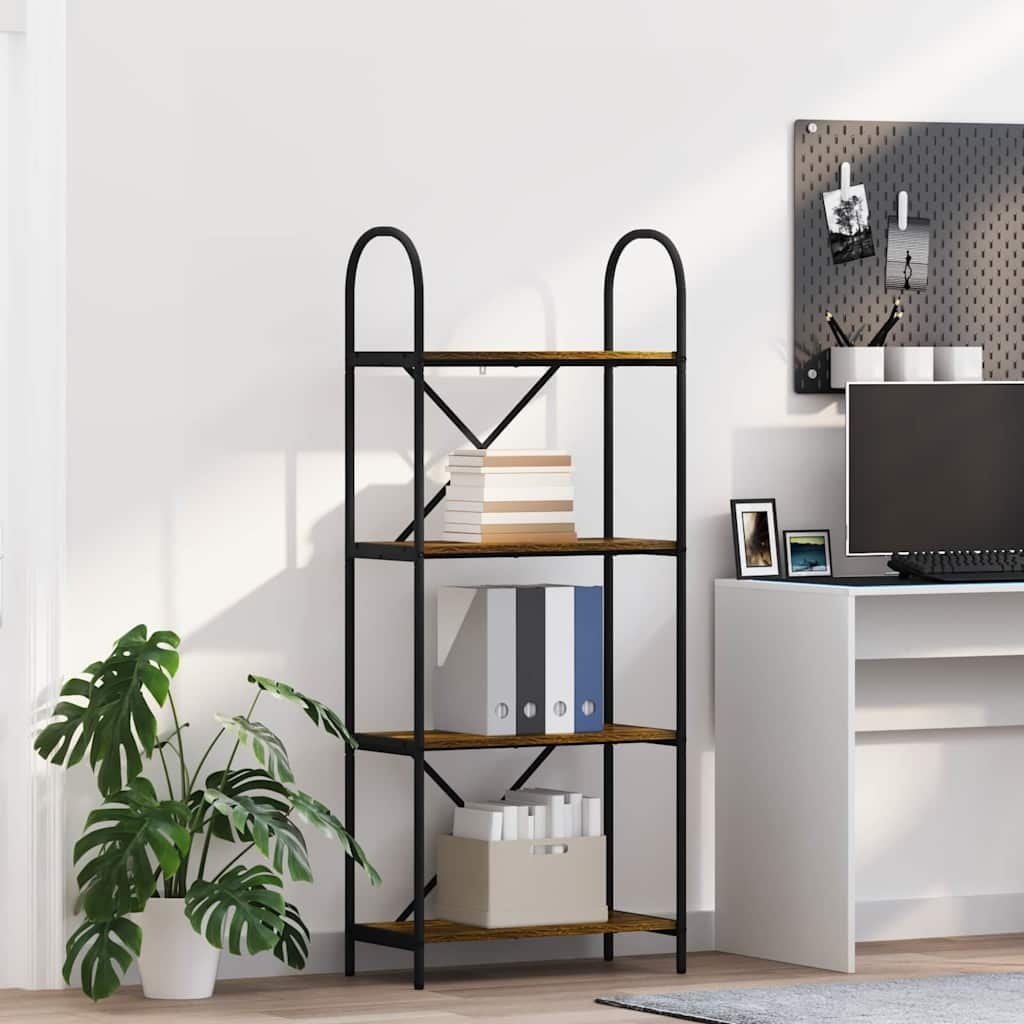 VidaXL Boekenkast Gerookt eiken 60 x 30 x 146 cm Bewerkt hout