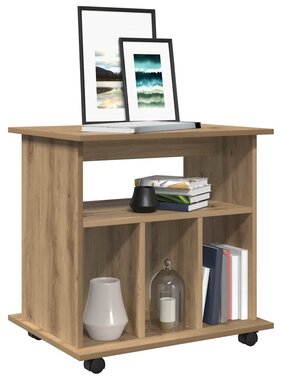 VidaXL Rolkast 60x45x60 cm bewerkt hout artisanaal eikenkleurig