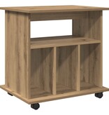VidaXL Rolkast 60x45x60 cm bewerkt hout artisanaal eikenkleurig