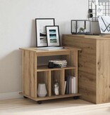 VidaXL Rolkast 60x45x60 cm bewerkt hout artisanaal eikenkleurig