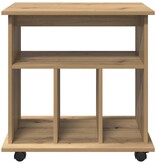 VidaXL Rolkast 60x45x60 cm bewerkt hout artisanaal eikenkleurig