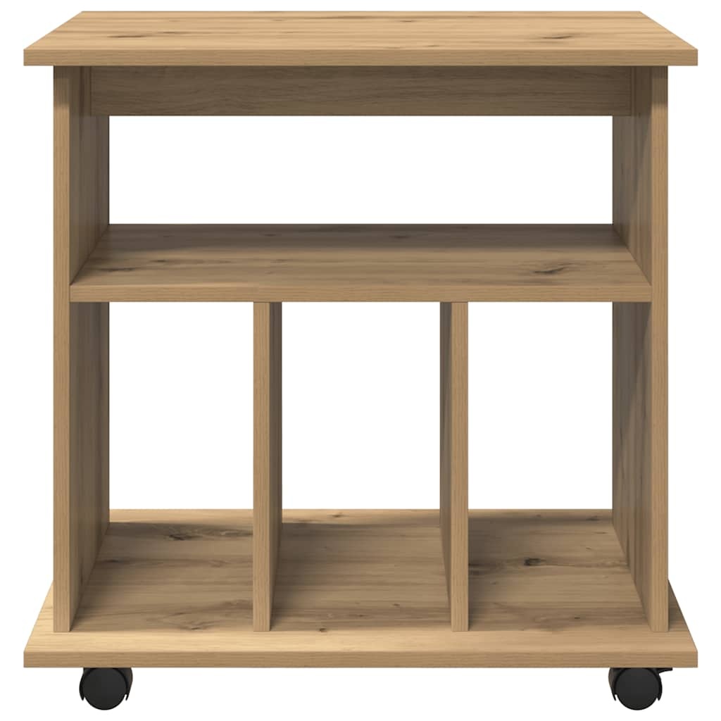 VidaXL Rolkast 60x45x60 cm bewerkt hout artisanaal eikenkleurig