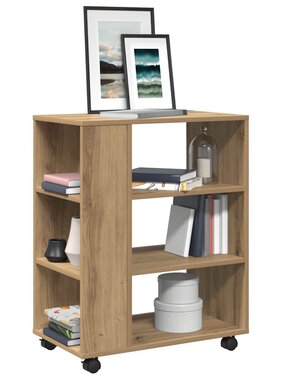 VidaXL Rolkast 60x35x75 cm bewerkt hout artisanaal eikenkleurig