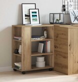 VidaXL Rolkast 60x35x75 cm bewerkt hout artisanaal eikenkleurig