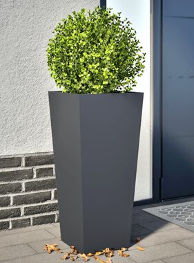 VidaXL Plantenbakken 2 st 35x35x75 cm staal antracietkleurig