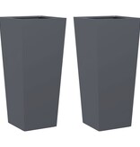 VidaXL Plantenbakken 2 st 35x35x75 cm staal antracietkleurig