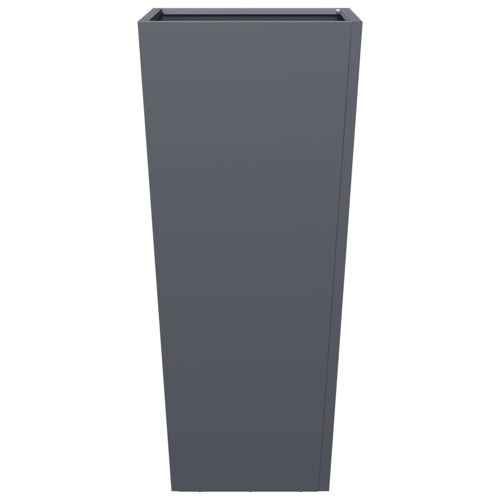 VidaXL Plantenbakken 2 st 35x35x75 cm staal antracietkleurig