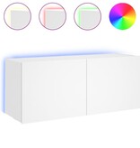 VidaXL Tv-wandmeubel met LED-verlichting 100x35x41 cm wit