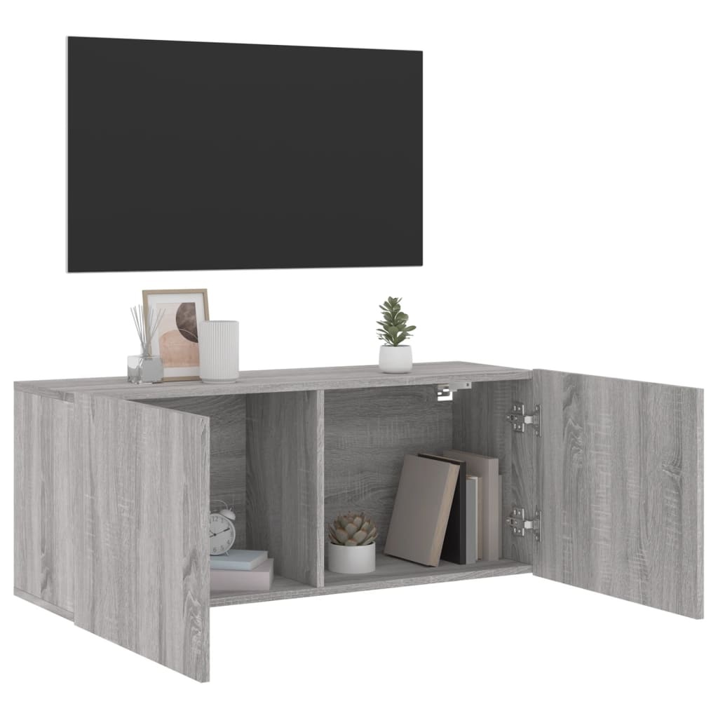 VidaXL Tv-meubel wandgemonteerd 100x30x41 cm grijs sonoma eikenkleurig