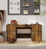 VidaXL Bureau 140x50x75 cm bewerkt hout gerookt eikenkleurig