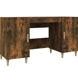 VidaXL Bureau 140x50x75 cm bewerkt hout gerookt eikenkleurig