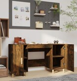 VidaXL Bureau 140x50x75 cm bewerkt hout gerookt eikenkleurig