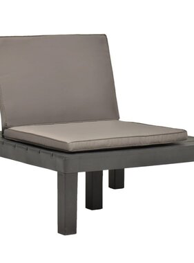 VidaXL Loungestoel met kussen kunststof antraciet