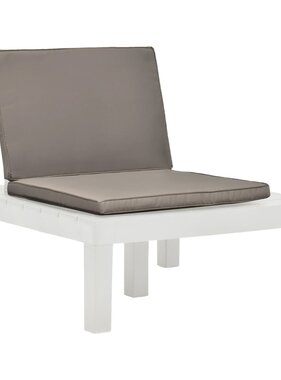 VidaXL Loungestoel met kussen kunststof wit