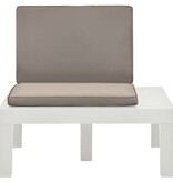 VidaXL Loungestoel met kussen kunststof wit