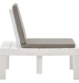 VidaXL Loungestoel met kussen kunststof wit