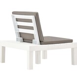 VidaXL Loungestoel met kussen kunststof wit