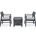 VidaXL 3-delige Loungeset kunststof antraciet