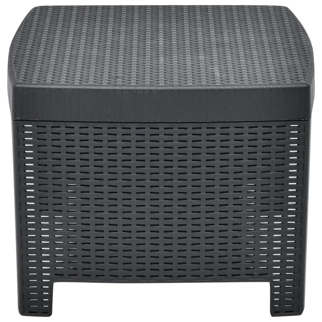 VidaXL 3-delige Loungeset kunststof antraciet