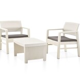 VidaXL 3-delige Loungeset kunststof wit