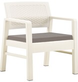 VidaXL 3-delige Loungeset kunststof wit