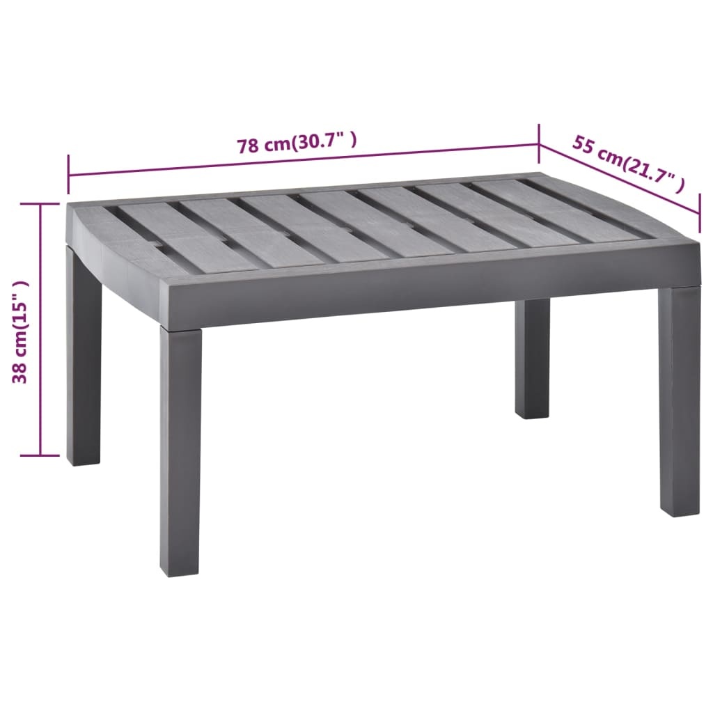 VidaXL Tuintafel 78x55x38 cm kunststof mokkakleurig