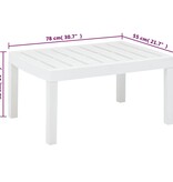 VidaXL Tuintafel 78x55x38 cm kunststof wit