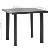VidaXL Tuintafel 80x75x72 cm kunststof antraciet