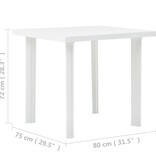 VidaXL Tuintafel 80x75x72 cm kunststof wit