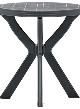 VidaXL Bistrotafel Ø70 cm kunststof antraciet