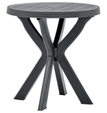 VidaXL Bistrotafel Ø70 cm kunststof antraciet