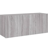 VidaXL Tv-wandmeubel met LED-verlichting 100x35x41 cm grijs sonoma