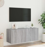 VidaXL Tv-wandmeubel met LED-verlichting 100x35x41 cm grijs sonoma