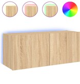 VidaXL Tv-wandmeubel met LED-verlichting 100x35x41 cm sonoma eiken