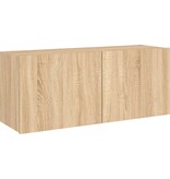 VidaXL Tv-wandmeubel met LED-verlichting 100x35x41 cm sonoma eiken